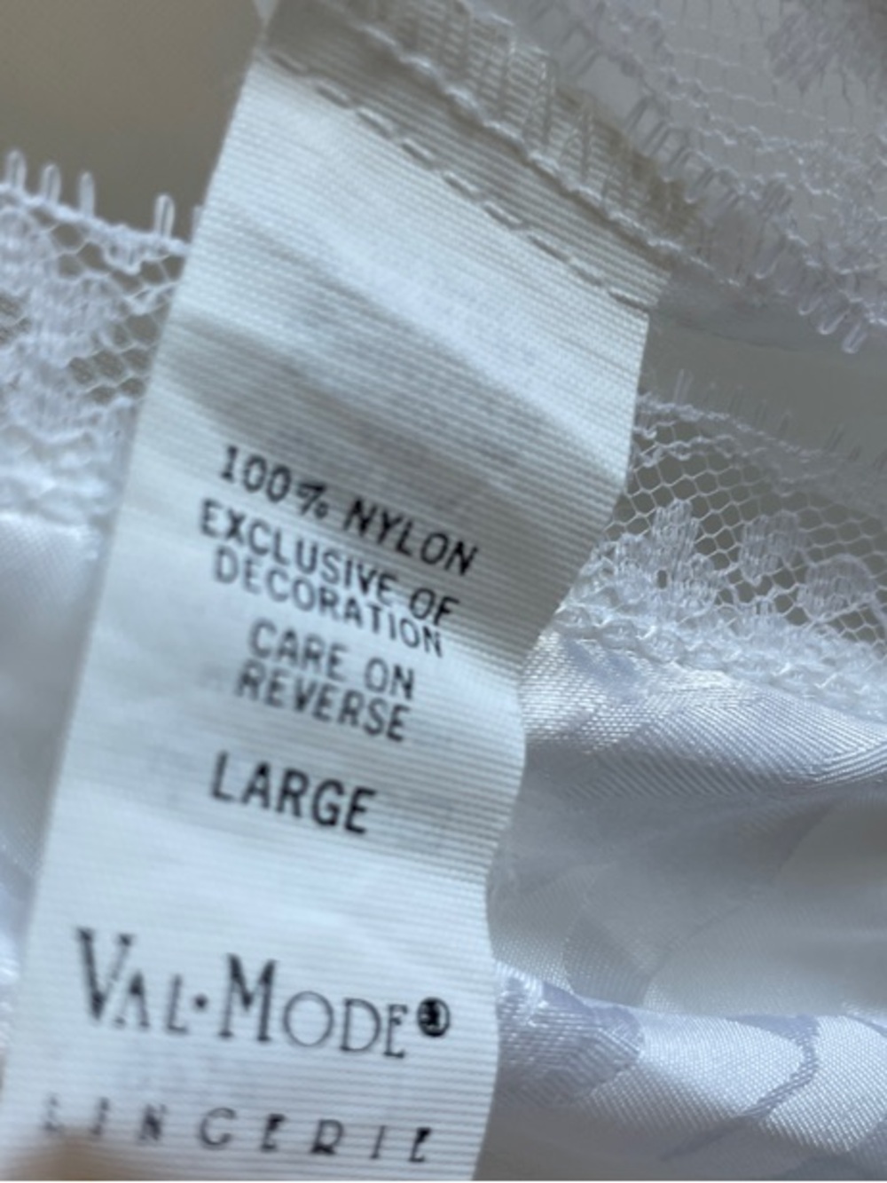Val Mode Lingerie White Lace-Trim Peignoir • Large - Picture 3 of 14